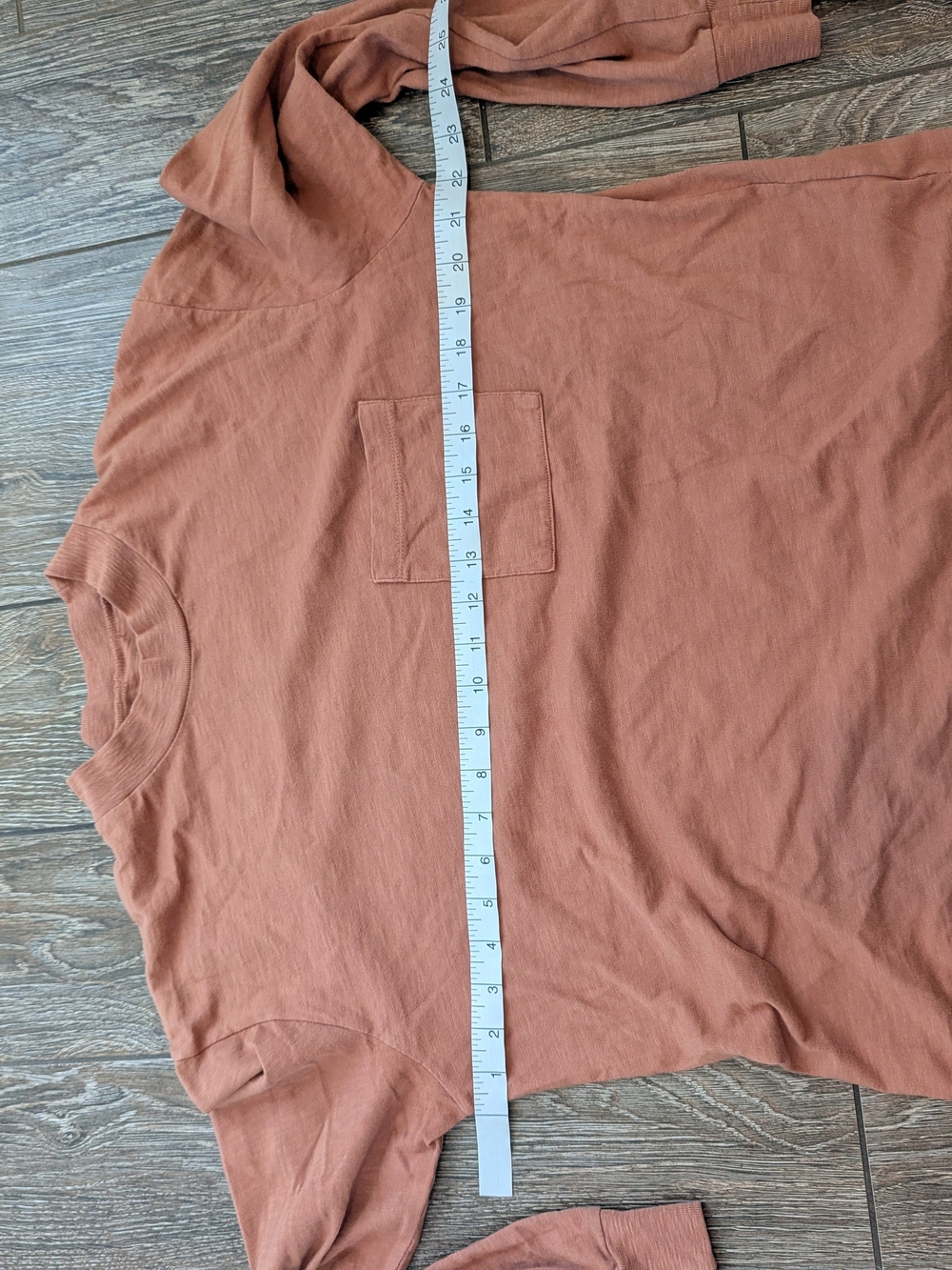 Madewell Crew Neck Long Sleeve Shirt Tee Medium 100% Cotton Burnt Orange - Picture 7 of 8